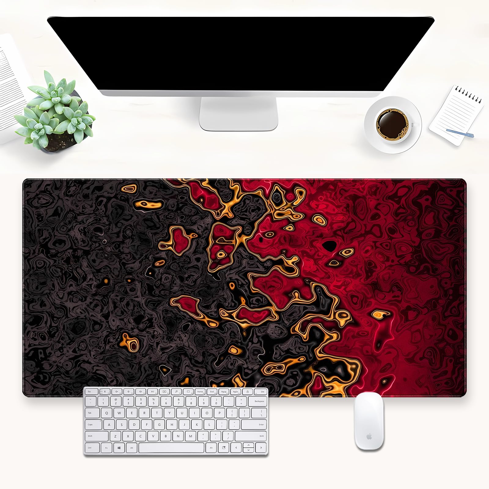 Gaming Desk Mat - Red Black Extra Large Gaming Mouse