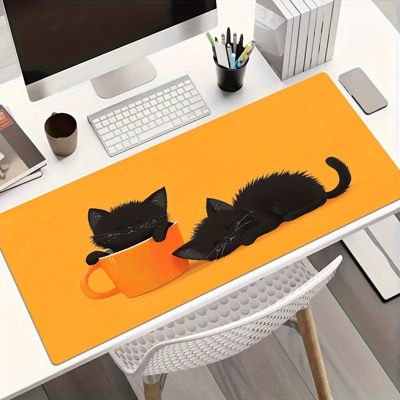 Pc Gaming Orange - Two Sleepy Black Cat Gaming Mouse