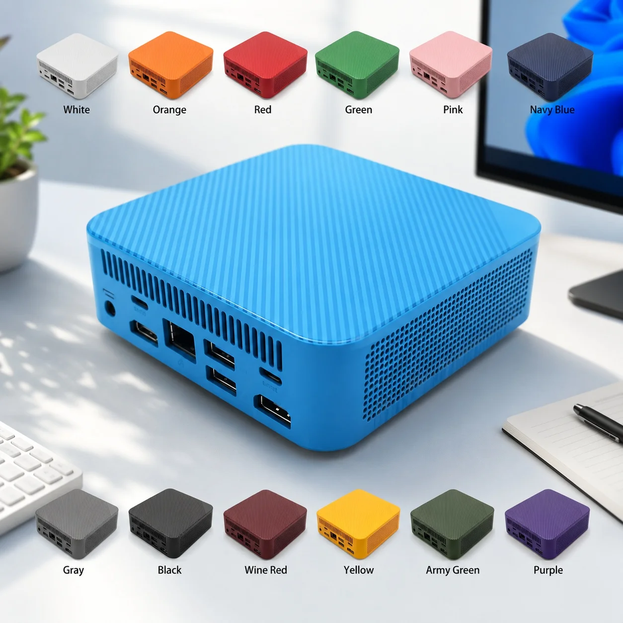 Navy Blue Portable Mini PC Int - Pc Gaming Editing 评论和价格