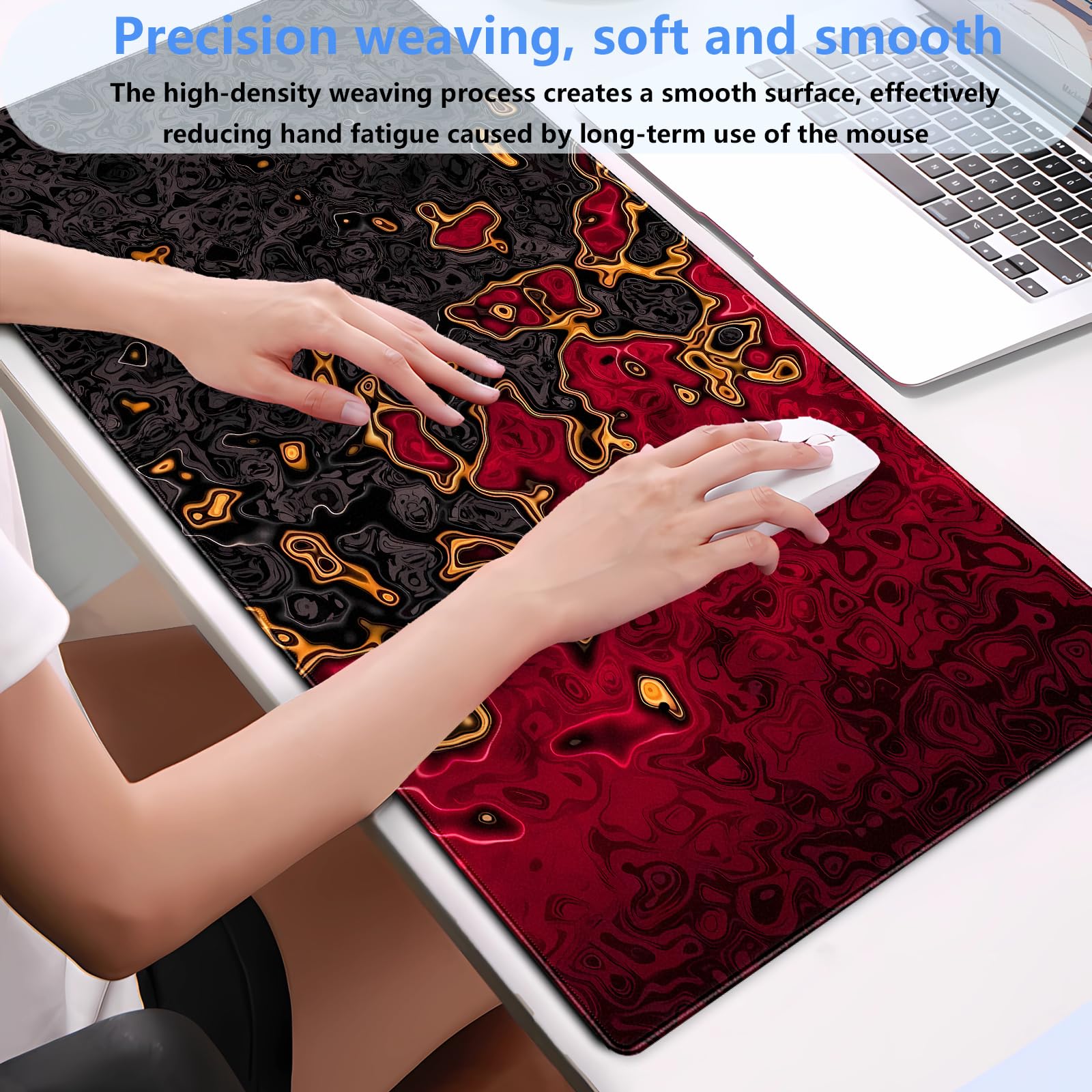Red Black Extra Large Gaming M - Gaming Desk Mat 评论和价格