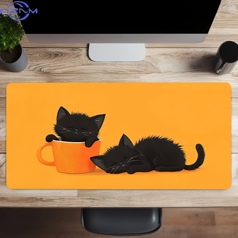 Two Sleepy Black Cat Gaming Mo - Pc Gaming Orange 评论和价格